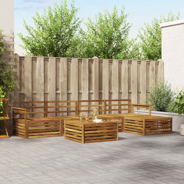 Комплект дивани за открито 6 pcs Естествен