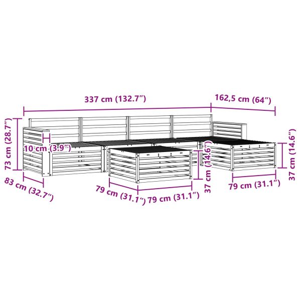Комплект дивани за открито 6 pcs Естествен
