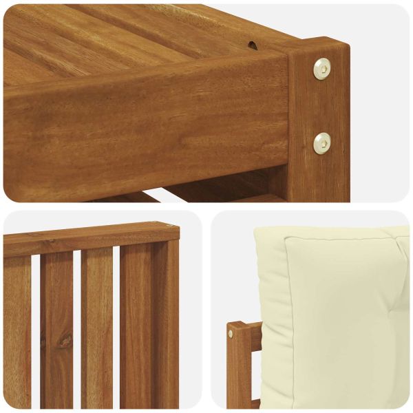 Комплект дивани за открито 5 pcs Натурален и Крема