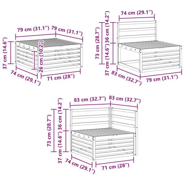 Комплект дивани за открито 5 pcs Естествен