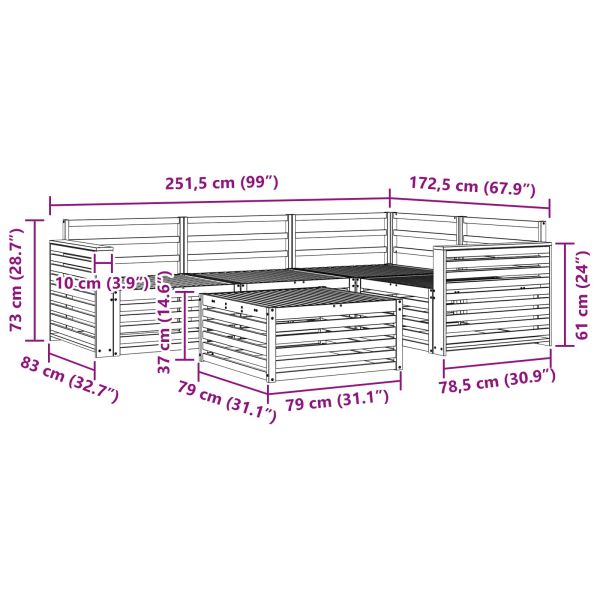 Комплект дивани за открито 5 pcs Естествен