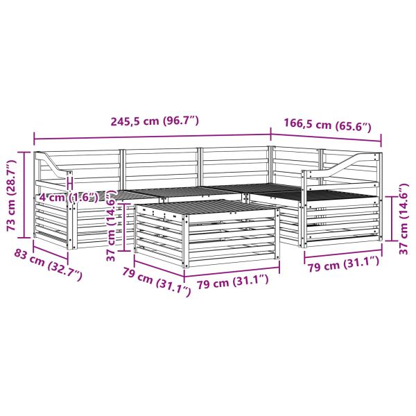 Комплект дивани за открито 5 pcs Естествен