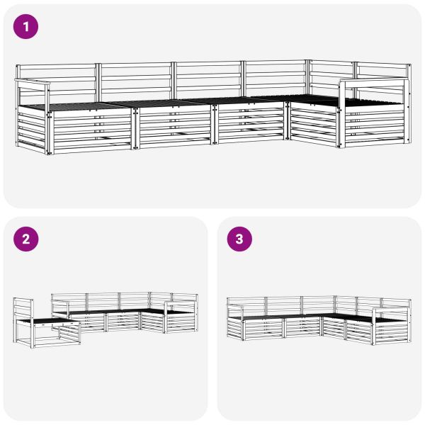 Комплект дивани за открито 5 pcs Естествен