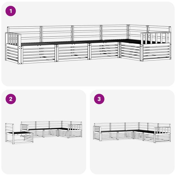 Комплект дивани за открито 5 pcs Естествен