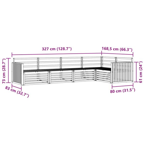 Комплект дивани за открито 5 pcs Естествен
