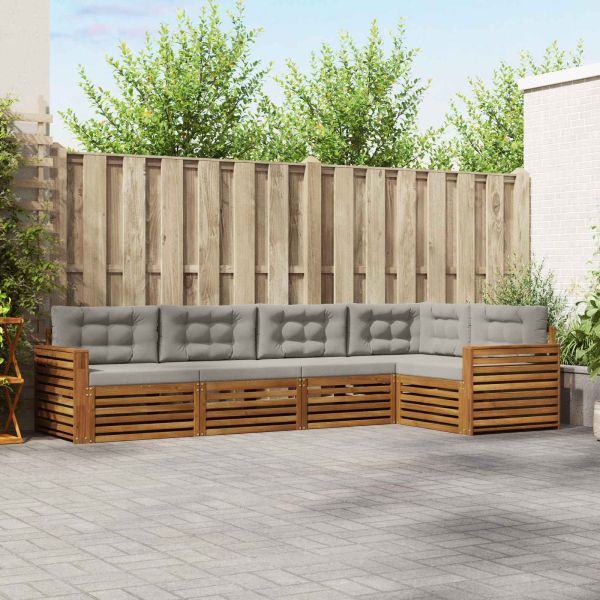 Комплект дивани за открито 5 pcs Естествено и светло сиво