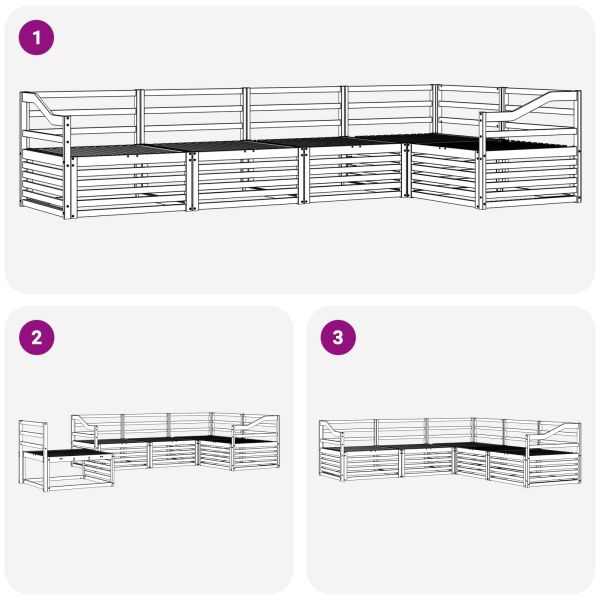 Комплект дивани за открито 5 pcs Естествен