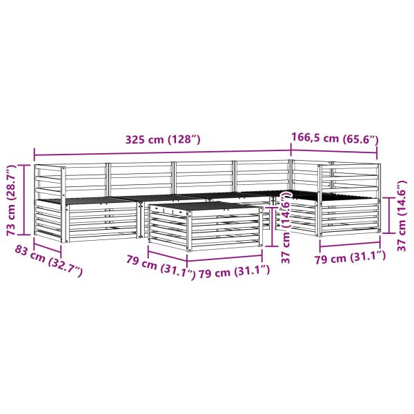 Комплект дивани за открито 6 pcs Естествен