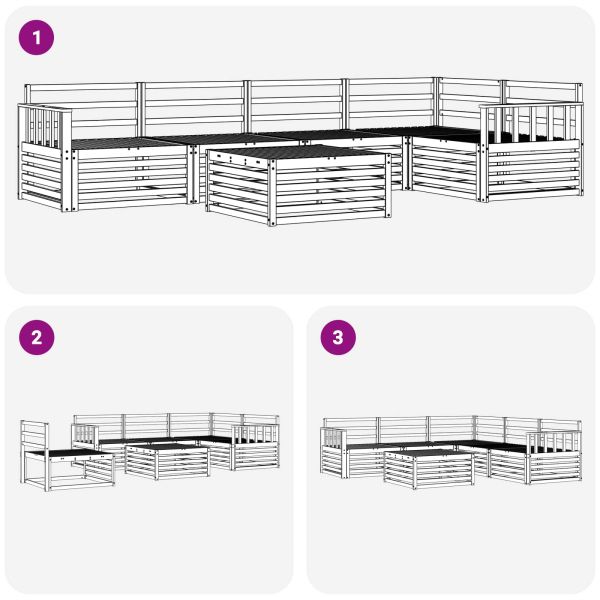 Комплект дивани за открито 6 pcs Естествен