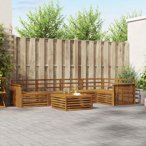 Комплект дивани за открито 6 pcs Естествен