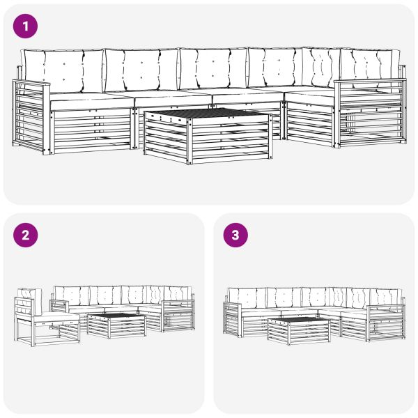 Комплект дивани за открито 6 pcs Естествено и светло сиво
