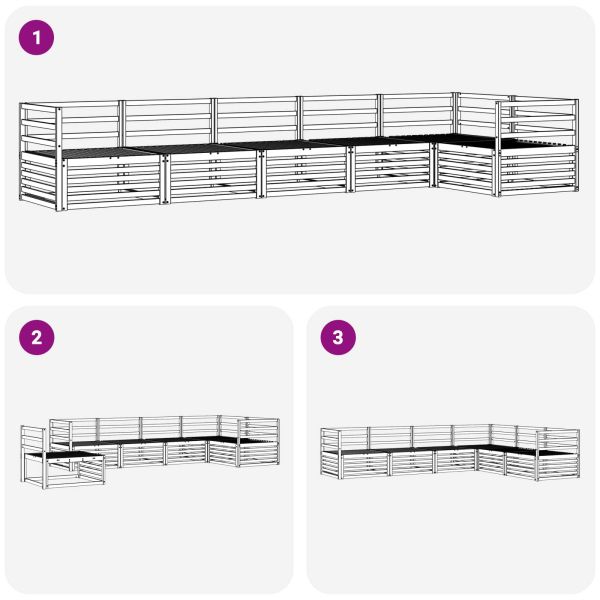 Комплект дивани за открито 6 pcs Естествен