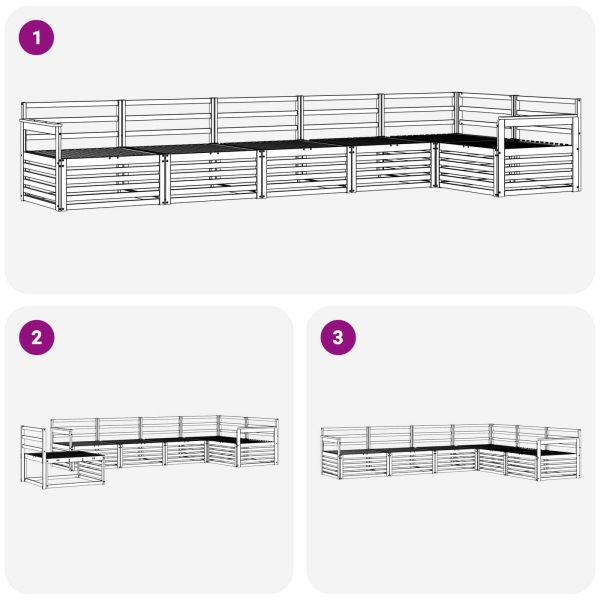Комплект дивани за открито 6 pcs Естествен