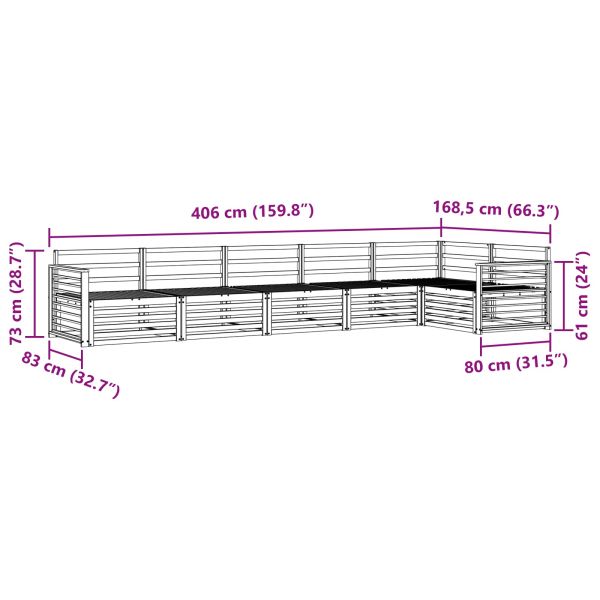 Комплект дивани за открито 6 pcs Естествен