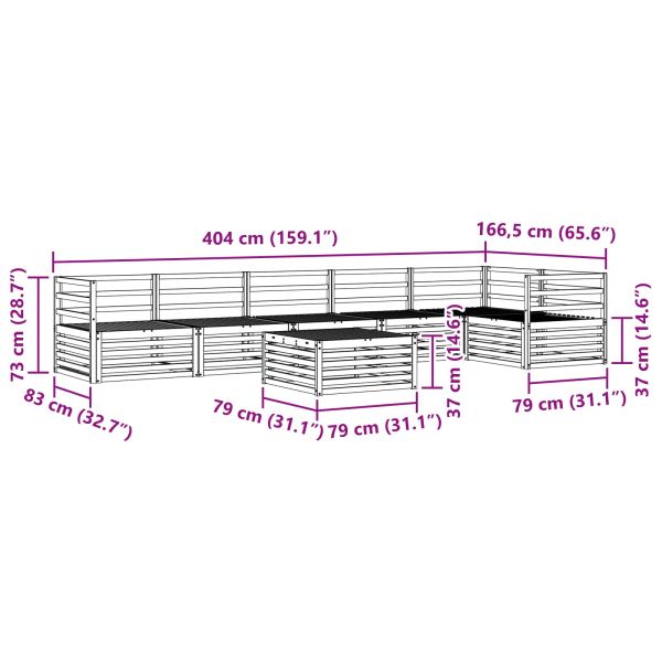 Комплект дивани за открито 7 pcs Естествен