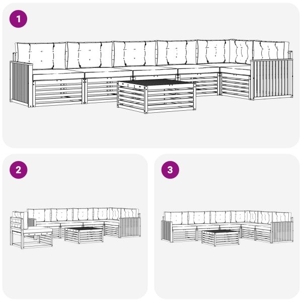 Комплект дивани за открито 7 pcs Натурален и Бежов