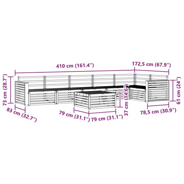 Комплект дивани за открито 7 pcs Естествен