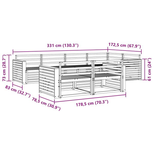 Комплект дивани за открито 7 pcs Естествен