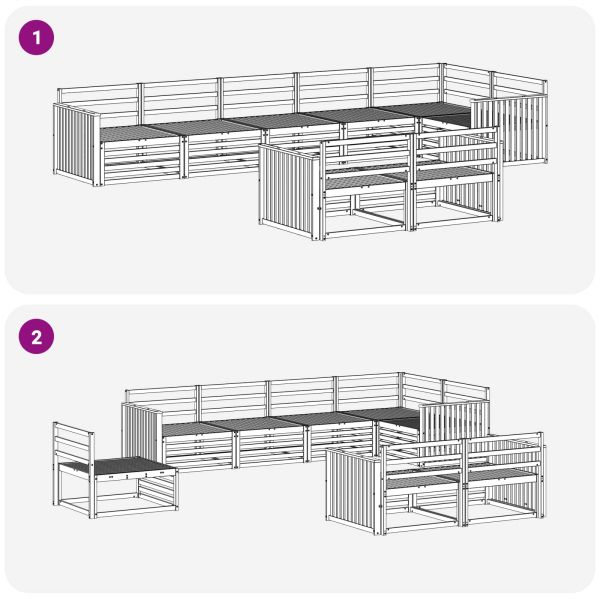 Комплект дивани за открито 8 pcs Естествен