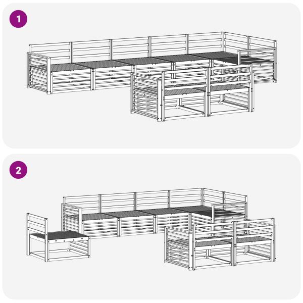 Комплект дивани за открито 8 pcs Естествен