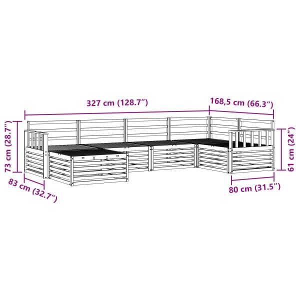 Комплект дивани за открито 6 pcs Естествен
