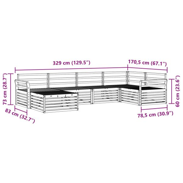 Комплект дивани за открито 6 pcs Естествен