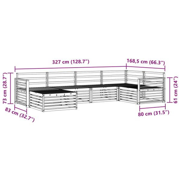 Комплект дивани за открито 6 pcs Естествен