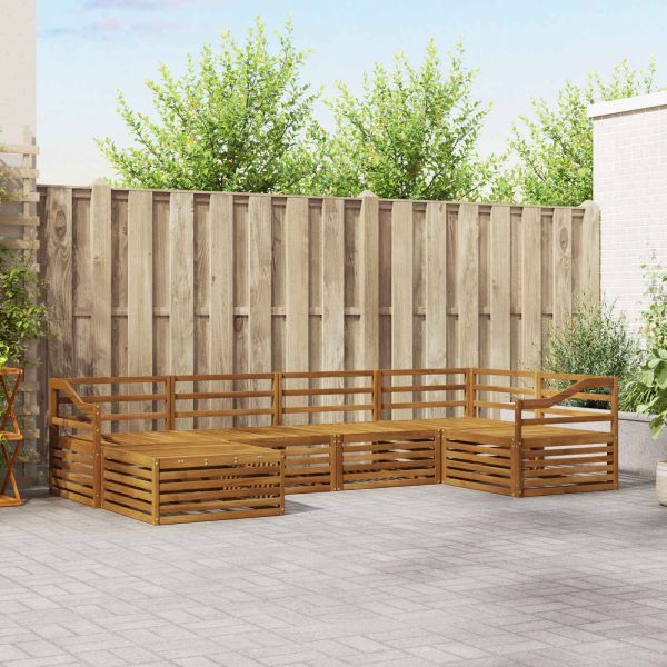 Комплект дивани за открито 6 pcs Естествен