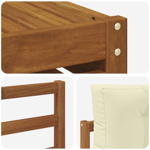 Комплект дивани за открито 7 pcs Натурален и Крема