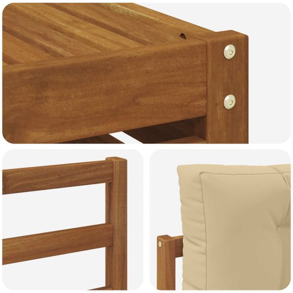 Комплект дивани за открито 7 pcs Натурален и Бежов