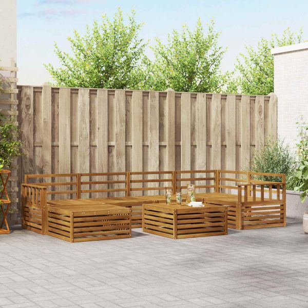 Комплект дивани за открито 7 pcs Естествен