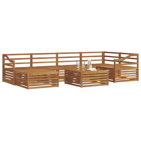 Комплект дивани за открито 7 pcs Естествен