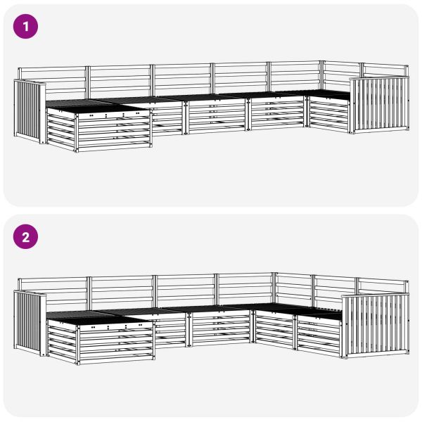 Комплект дивани за открито 7 pcs Естествен