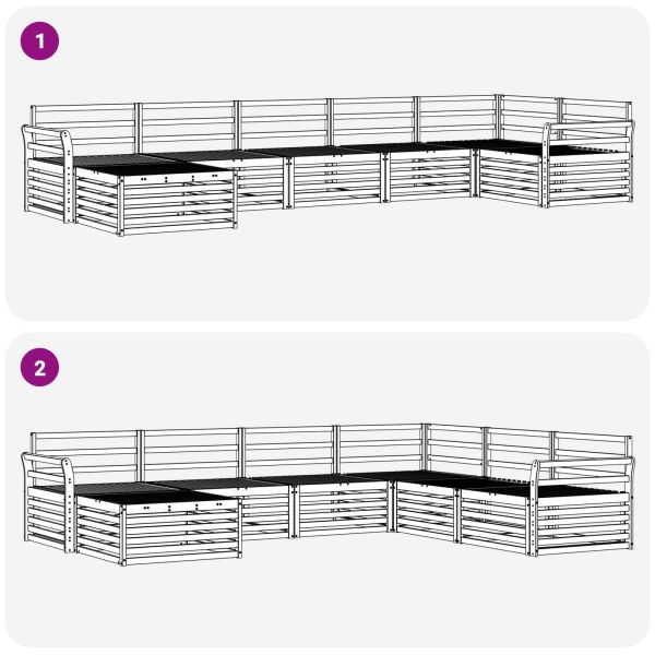 Комплект дивани за открито 7 pcs Естествен