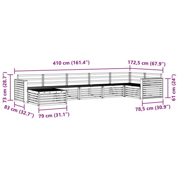Комплект дивани за открито 7 pcs Естествен
