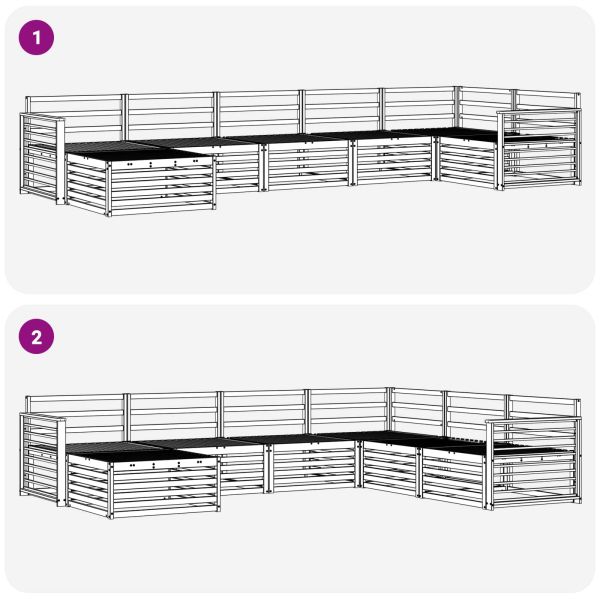 Комплект дивани за открито 7 pcs Естествен
