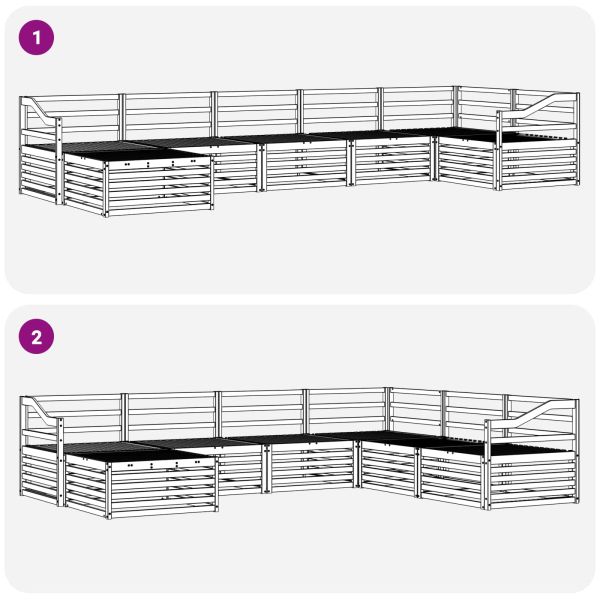 Комплект дивани за открито 7 pcs Естествен