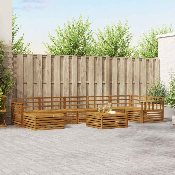 Комплект дивани за открито 8 pcs Естествен