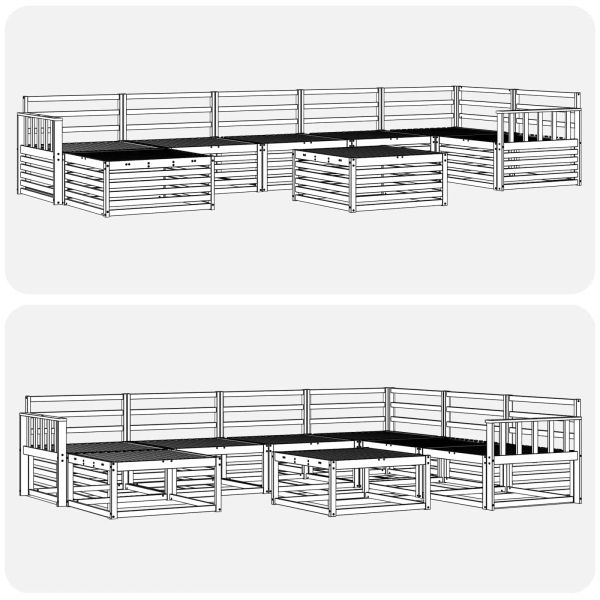 Комплект дивани за открито 8 pcs Естествен