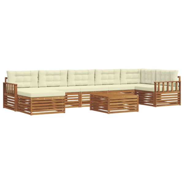 Комплект дивани за открито 8 pcs Натурален и Крема