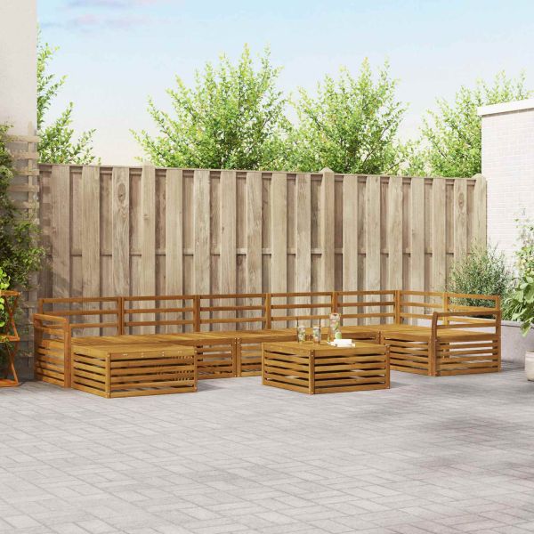 Комплект дивани за открито 8 pcs Естествен