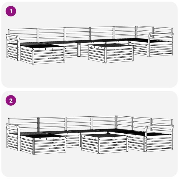 Комплект дивани за открито 8 pcs Естествен
