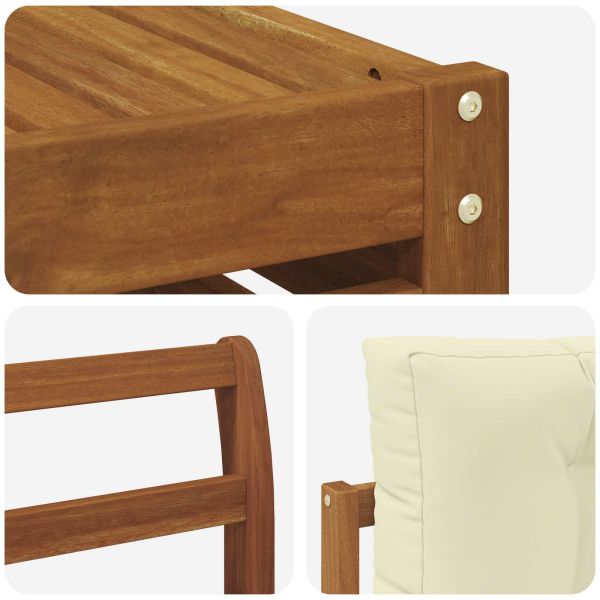 Комплект дивани за открито 8 pcs Натурален и Крема