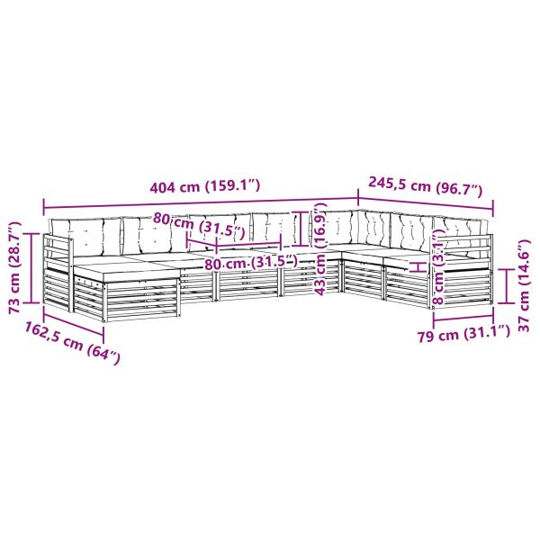 Комплект дивани за открито 8 pcs Естествено и светло сиво