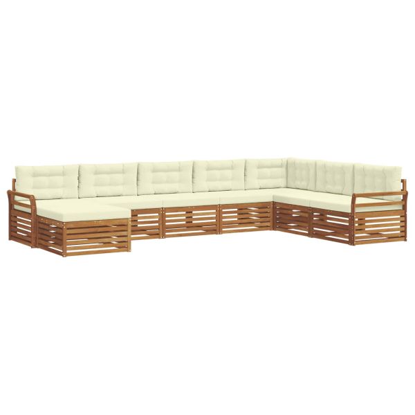 Комплект дивани за открито 8 pcs Натурален и Крема