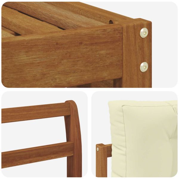 Комплект дивани за открито 8 pcs Натурален и Крема