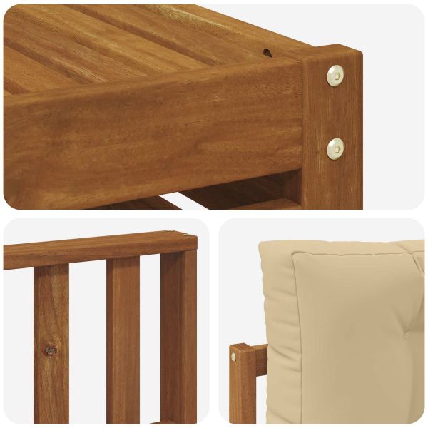 Комплекти дивани 9 pcs Натурален и Бежов Солидно акациево дърво