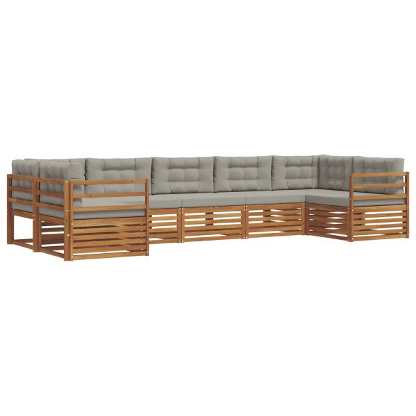 Комплект дивани за открито 7 pcs Естествено и светло сиво