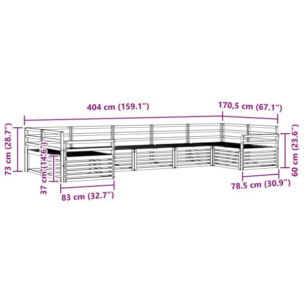 Комплект дивани за открито 7 pcs Естествен
