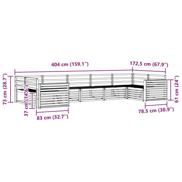 Комплект дивани за открито 7 pcs Естествен